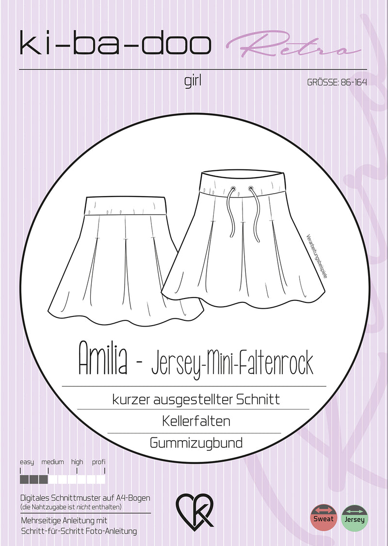 retro ebook Amilia Faltenrock | Größe 86-164 DIN A4 PDF zum download