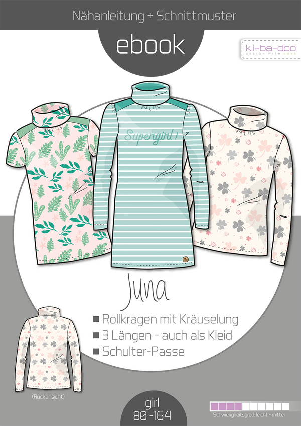 ebook Shirt Rolli Juna Mädchen | Größe 80-164 DIN A4 PDF zum download