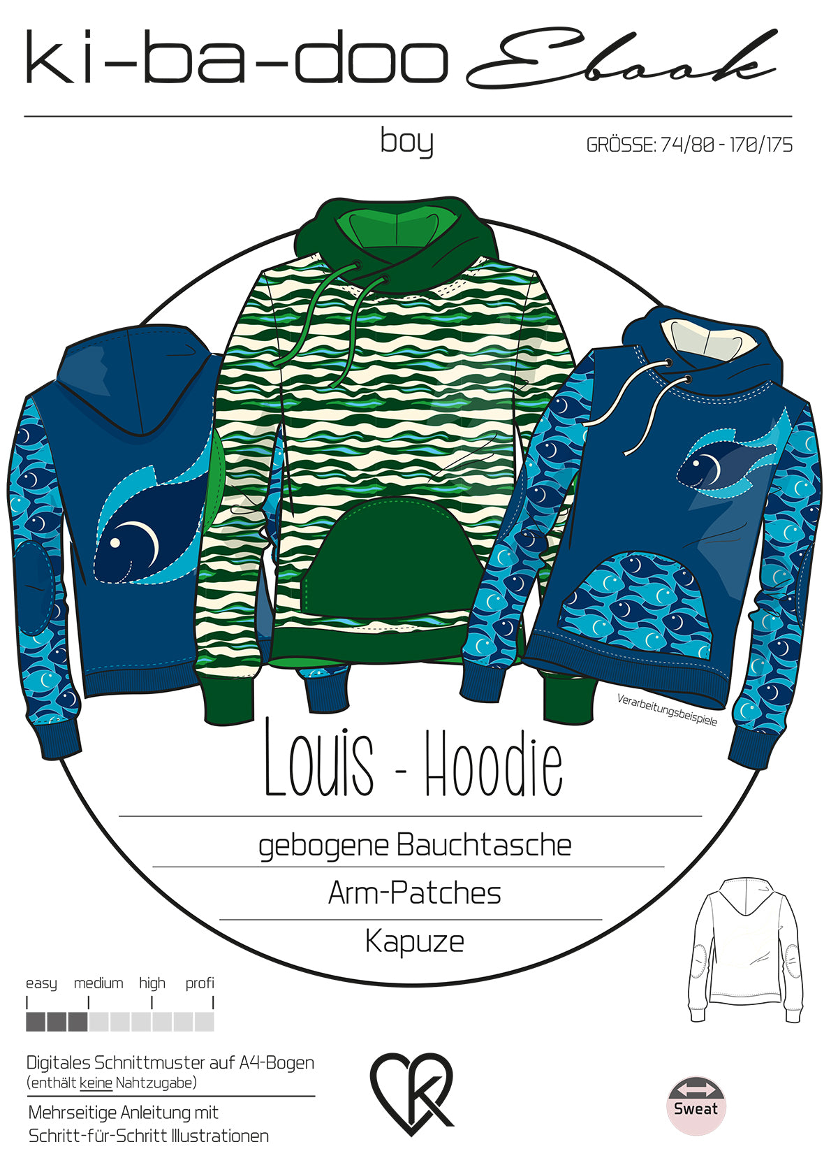 Ki Ba Doo Schnittmuster Herrenhoodie Herren Hoodie Freebook Hoodie