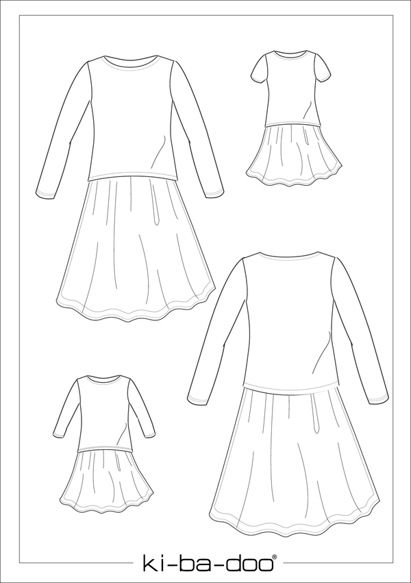 ebook Kleid Ylva Kinder | Größe 80-170 Schnittskizze