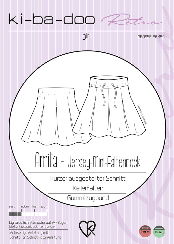 retro ebook Amilia Faltenrock | Größe 86-164 DIN A4 PDF zum download