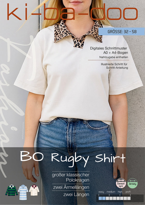 Fashion ebook BO Rugby Shirt | Größe 32-58 DIN- A4 & DIN-A0 PDF zum download