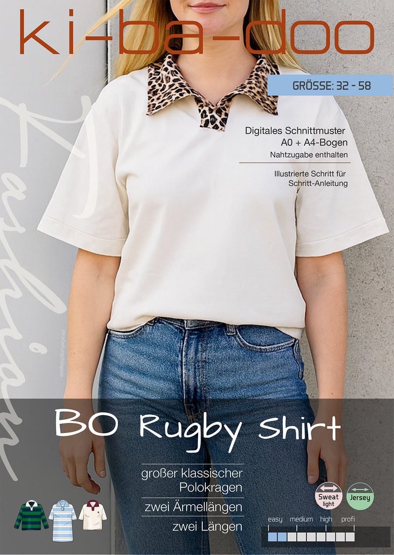 Fashion ebook BO Rugby Shirt | Größe 32-58 DIN- A4 & DIN-A0 PDF zum download