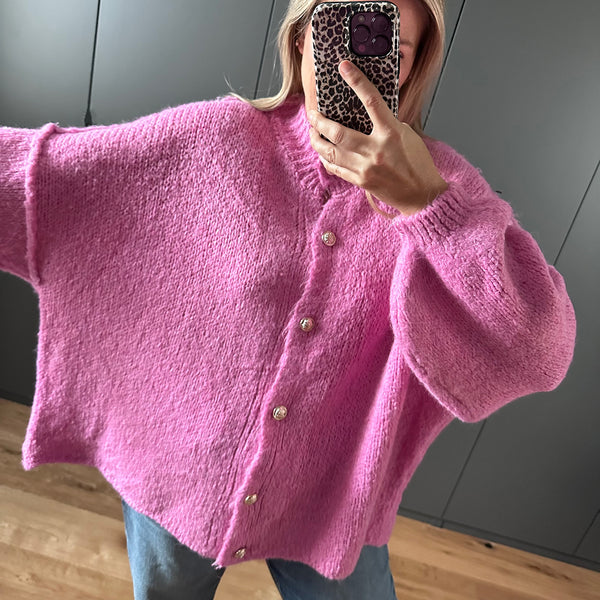 Oversize Kuschel-Cardigan // bubblegum