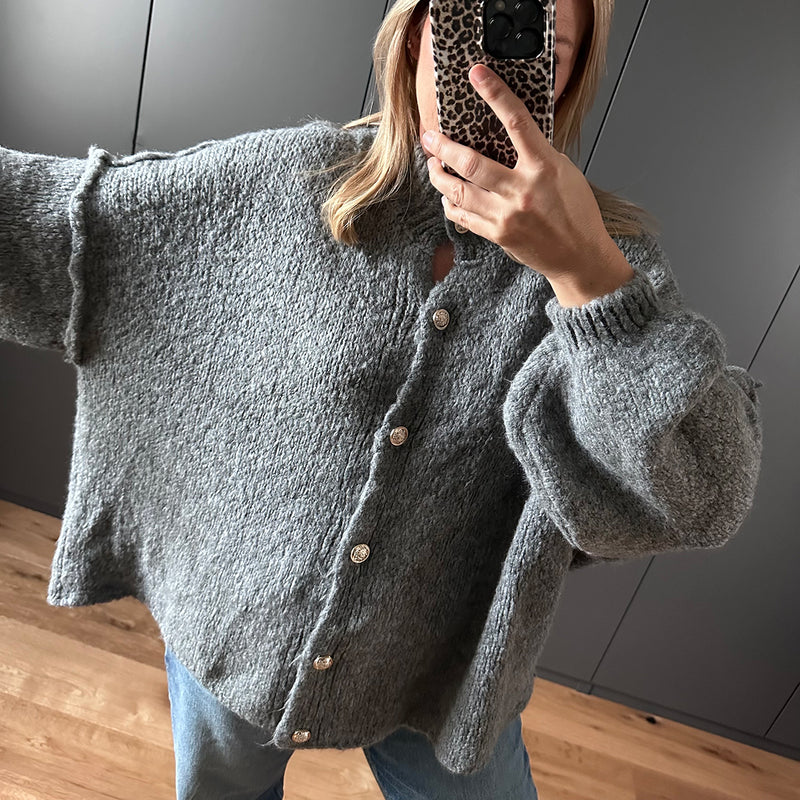 Oversize Kuschel-Cardigan // grau