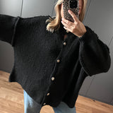 Oversize Kuschel-Cardigan // schwarz