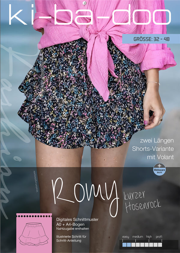 Fashion ebook ROMY Hosenrock| Größe 32-48 DIN- A4 & DIN-A0 PDF zum download