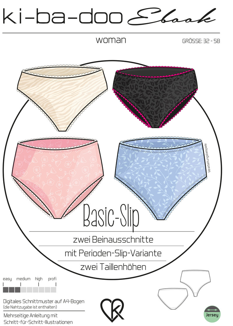 ebook Basic Slip Damen | Größe 32-58 DIN A4 PDF zum download