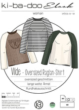ebook Raglan-Shirt VILDE, oversized | Größe 32-58 inkl. DIN A4, DIN A0 & Beamer Datei | PDF zum download
