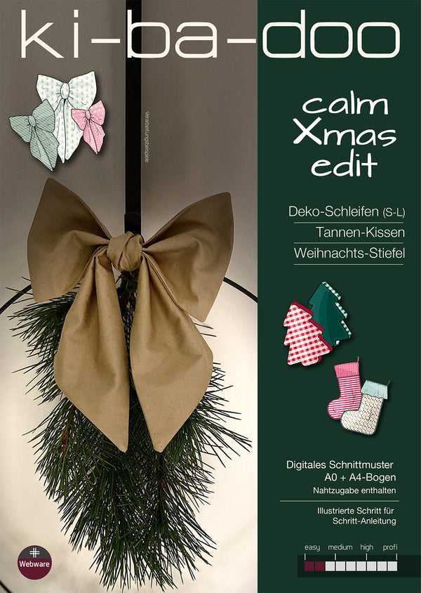 Ebook Calm Xmas Edit | Schleife, Stiefel & Tanne DIN- A4 & DIN-A0 PDF zum download