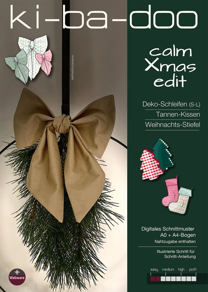 Ebook Calm Xmas Edit | Schleife, Stiefel & Tanne DIN- A4 & DIN-A0 PDF zum download