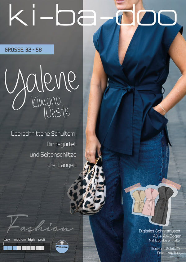 Fashion ebook YALENE Weste | Größe 32-58 DIN- A4 & DIN-A0 PDF zum download