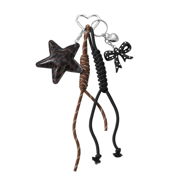 Bag Charm Anhänger Leo Stern Schleife | braun-schwarz