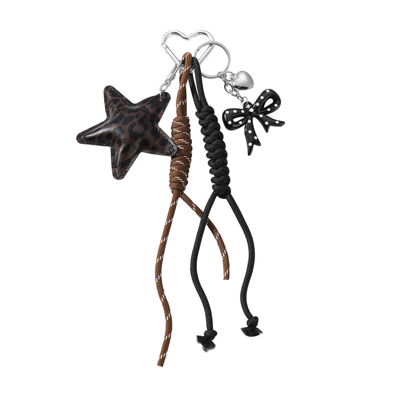 Bag Charm Anhänger Leo Stern Schleife | braun-schwarz