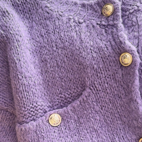 1/2 Arm-Cardigan mit goldenen Details-flieder