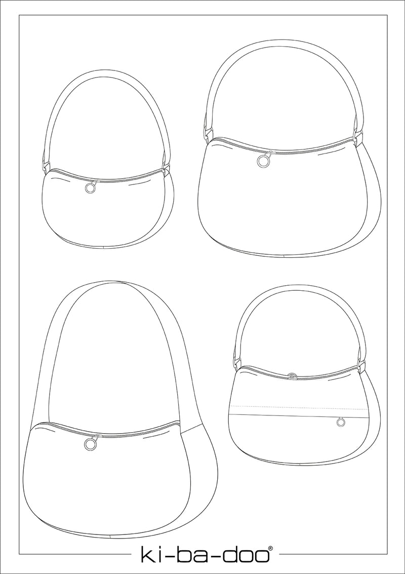Papierschnitt Tasche Måne - Mondtasche in 3 Größen (S-M-L)