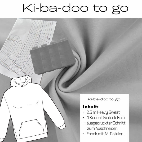 Ki-ba-doo-to-go ZURI-NÄHBOX Heavy Sweat inkl DIN-A0 Schnittbogen und DIN A4-PDF download  | Größe 32-46