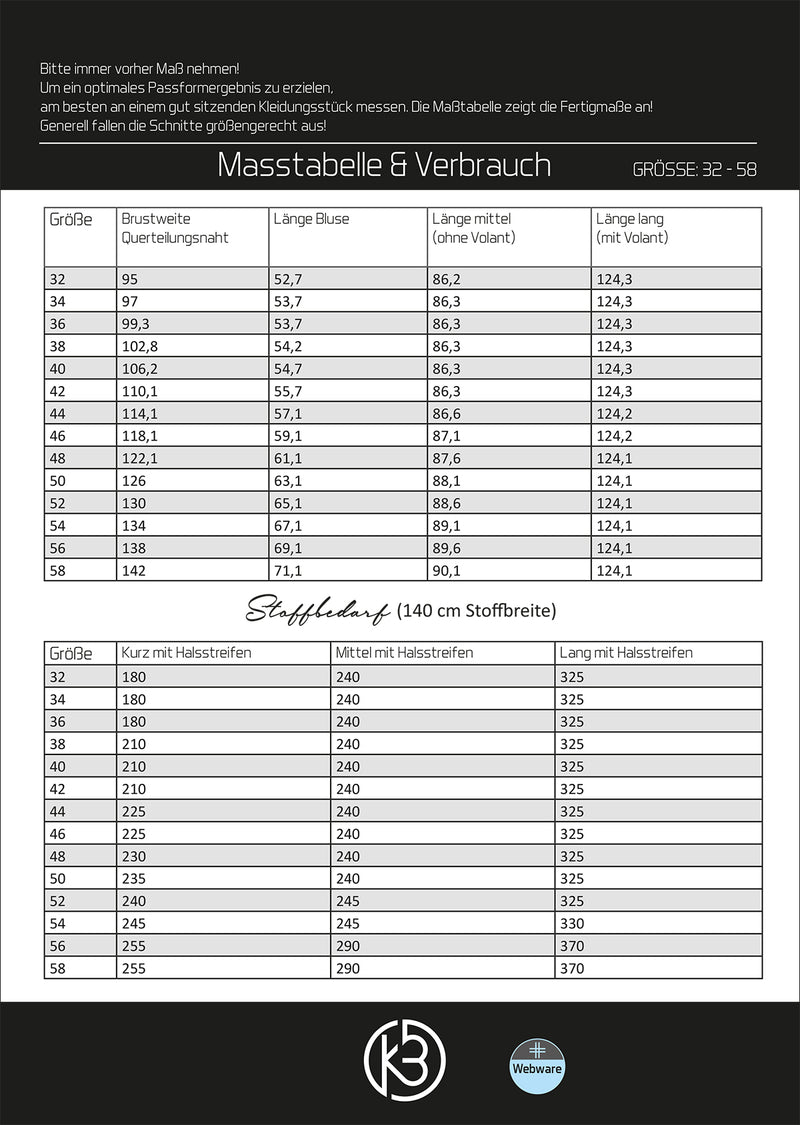 ebook Kleid Neele | Größe 32-58 DIN A4 (optional mit DIN A0) zum download