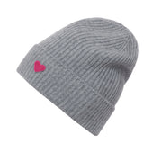 Cashmere Mütze mit Herz in 5 Farben