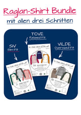 BUNDLE ebook Raglan-Shirt SIV, TOVE, VILDE | Größe 32-58 inkl. DIN A4, DIN A0 & Beamer Datei | PDF zum download
