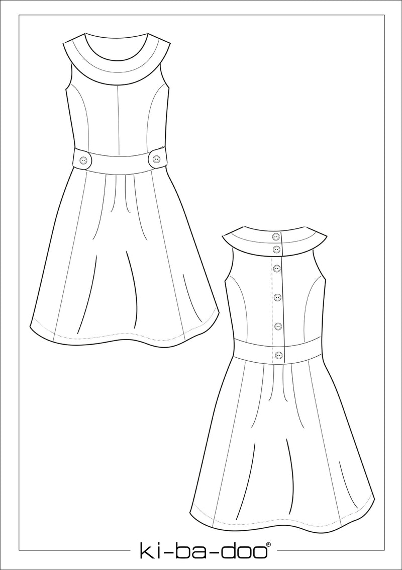 retro ebook Kleid Rike Mädchen | Größe 92-164 DIN A4 PDF zum download