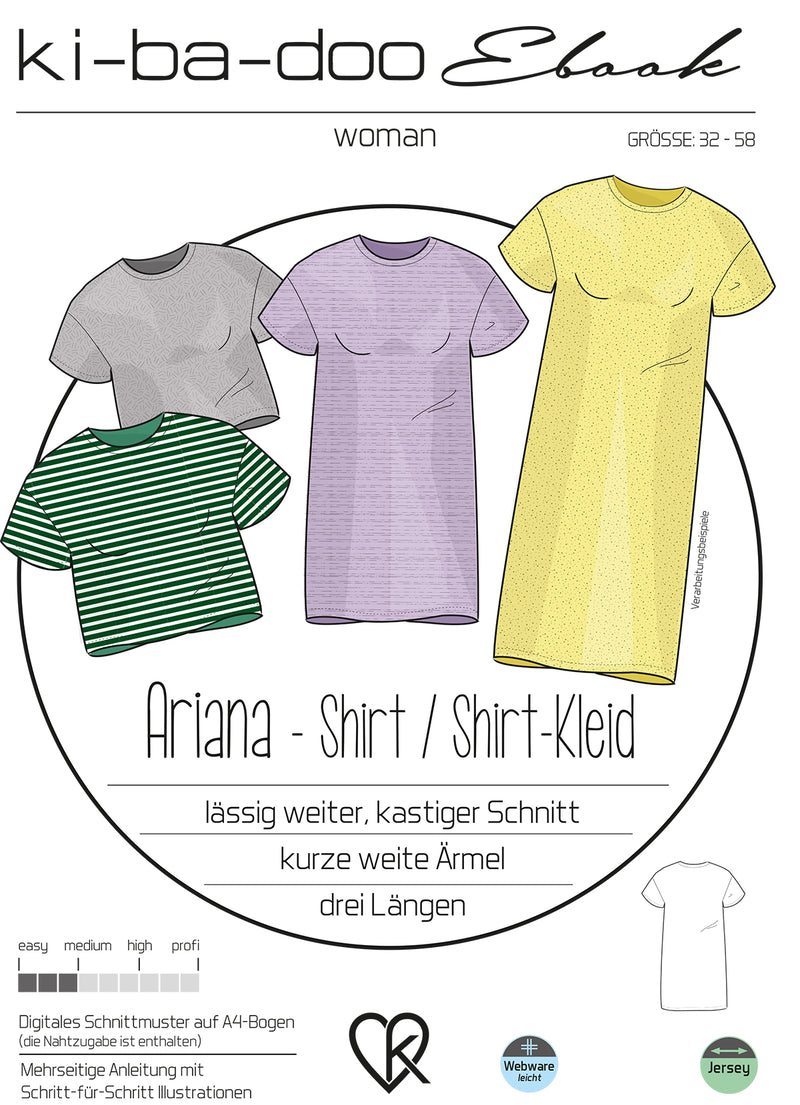 ebook Shirt/ Shirt-Kleid Ariana | Größe 32-58 DIN A4 PDF zum downlaod