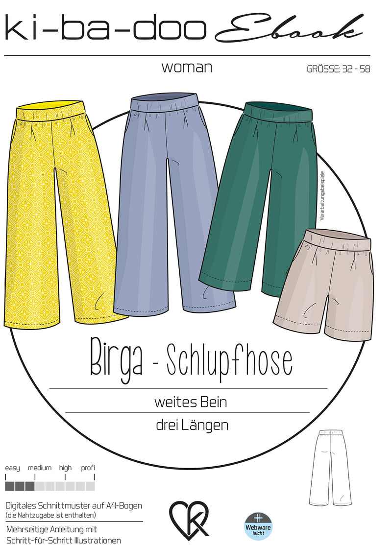 ebook Schlupfhose Birga | Größe 32-58 DIN A4 PDF zum downlaod