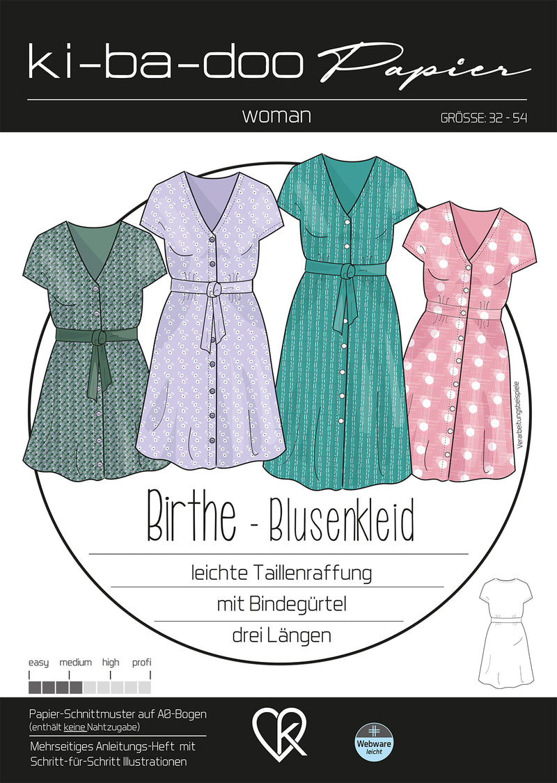 Papierschnitt Kleid Birthe | Größe 32-54