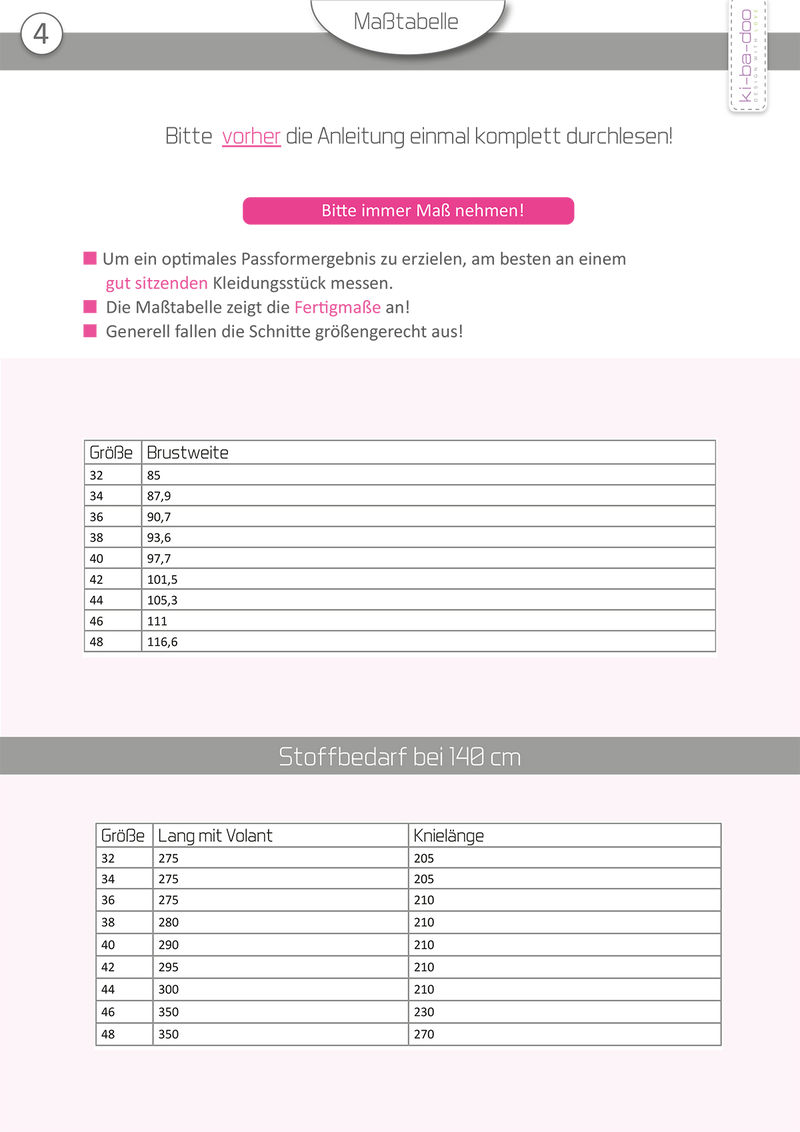 ebook Knoten-Kleid Cillia  Größe 32-48 DIN A4 PDF zum download