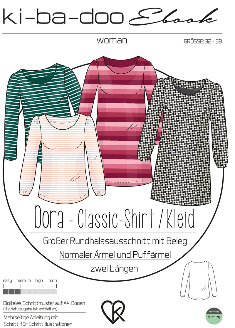 ebook Classic-Kleid/Shirt Dora Damen | Größe 32-58 DIN A4 PDF zum download