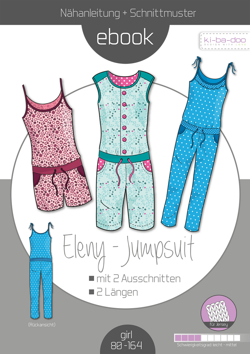 ebook Jumpsuit Eleny Mädchen | Größe 80-164 DIN A4 PDF zum download Cover