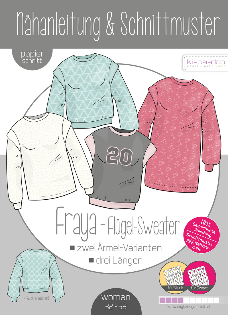 Papierschnitt Flügel-Sweater Fraya | Größe 32-58 Cover
