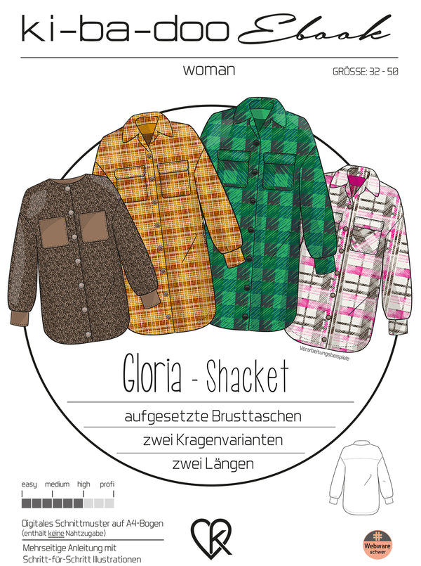 ebook Shacket Gloria | Größe 32-58 DIN A4 PDF zum download