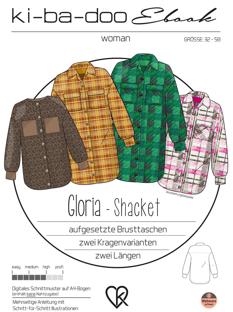 ebook Shacket Gloria | Größe 32-58 DIN A4 PDF zum download