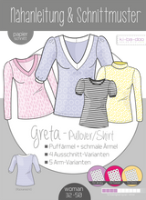 Papierschnitt Shirt Greta | Größe 32-50