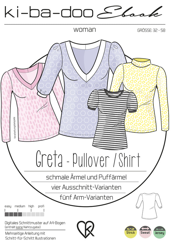 ebook Shirt Greta | Größe 32-58 DIN A4 PDF zum download