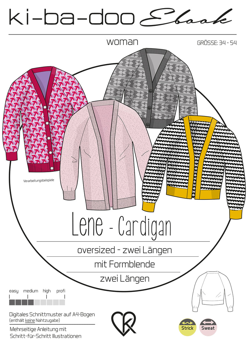 ebook Cardigan Lene | Größe 32-54 DIN A4 PDF zum download