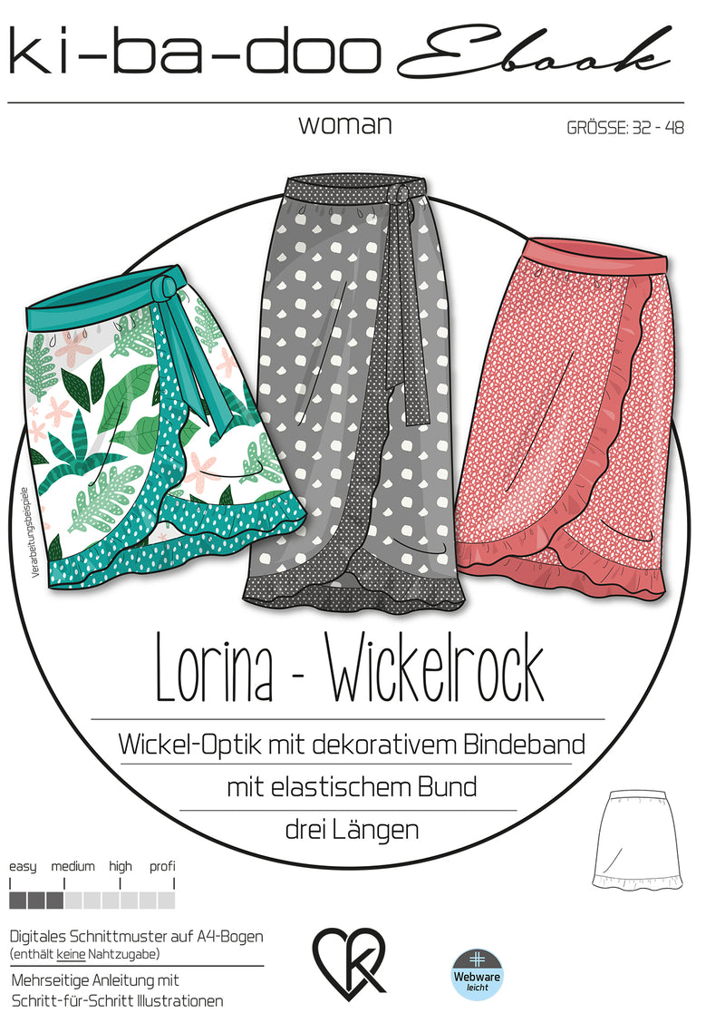 ebook Wickelrock Lorina  | Größe 32-48 DIN A4 PDF zum download