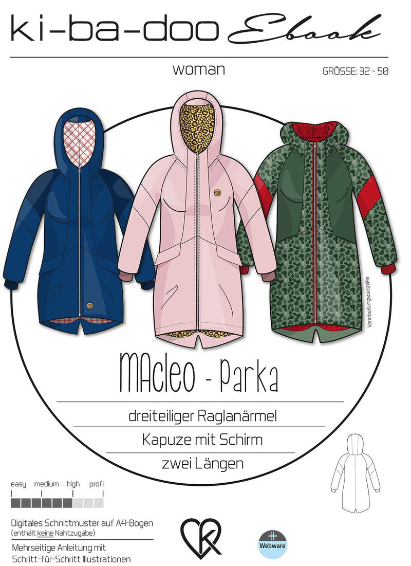 ebook Parka Macleo | Größe 32-50 DIN A4 PDF zum download