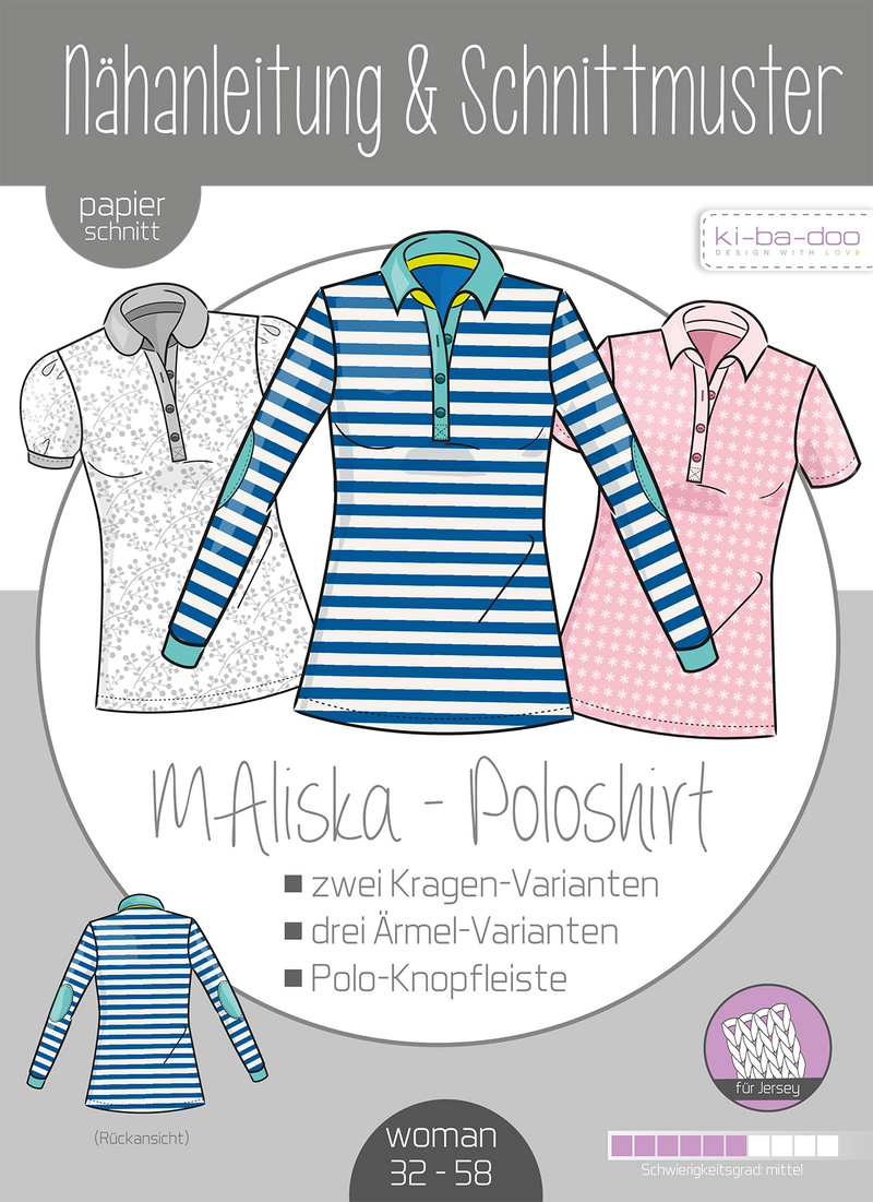 Papierschnitt Poloshirt Maliska | Größe 32-58 Cover