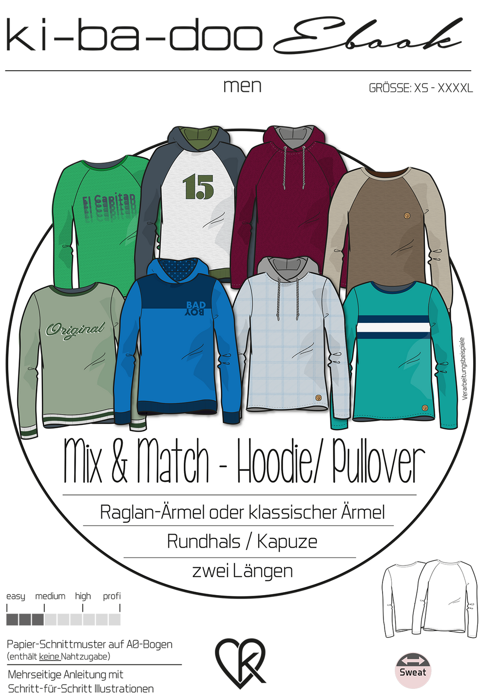 ebook Mix Match Hoodie/Pullover Herren Größe XS-XXXXL