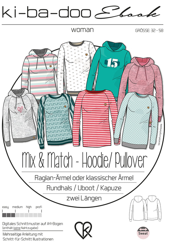ebook Mix&Match Sweater Damen  | Größe 32-58 DIN A4 PDF zum download Cover