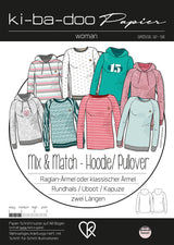 Papierschnitt Mix&Match Hoodie/Pullover Damen | Größe 32-58