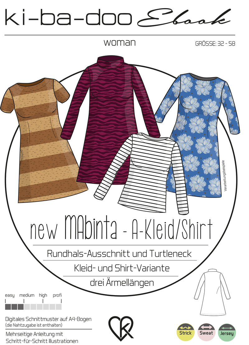 ebook Kleid/Shirt new Mabinta Damen | Größe 32-58 DIN A4 PDF zum download