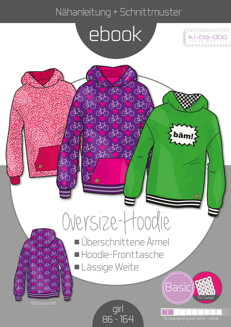 ebook Oversize Hoodie Kids | Größe 92-164 DIN A4 PDF zum download