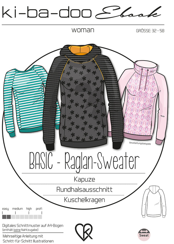 ebook Basic Raglan Sweater Damen | Größe 32-58
