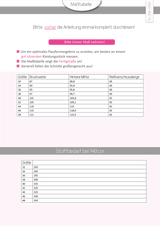 ebook Raglan Jumpsuit Damen | Größe 32-48 DIN A4 PDF zum download Maßtabelle