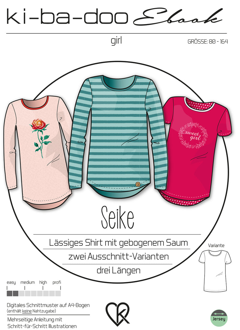 ebook Shirt Seike Kinder | Größe 80-164 DIN A4 PDF zum download