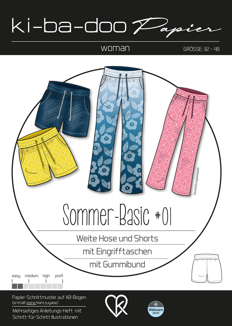 Papierschnitt Basic Mix&Match Sommer Hose | Größe 32-48