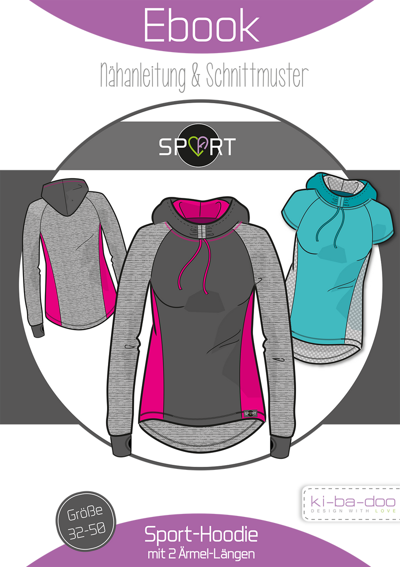 ebook Sport Hoodie Damen | Größe 32/34-48/50 DIN A4 PDF zum download Cover
